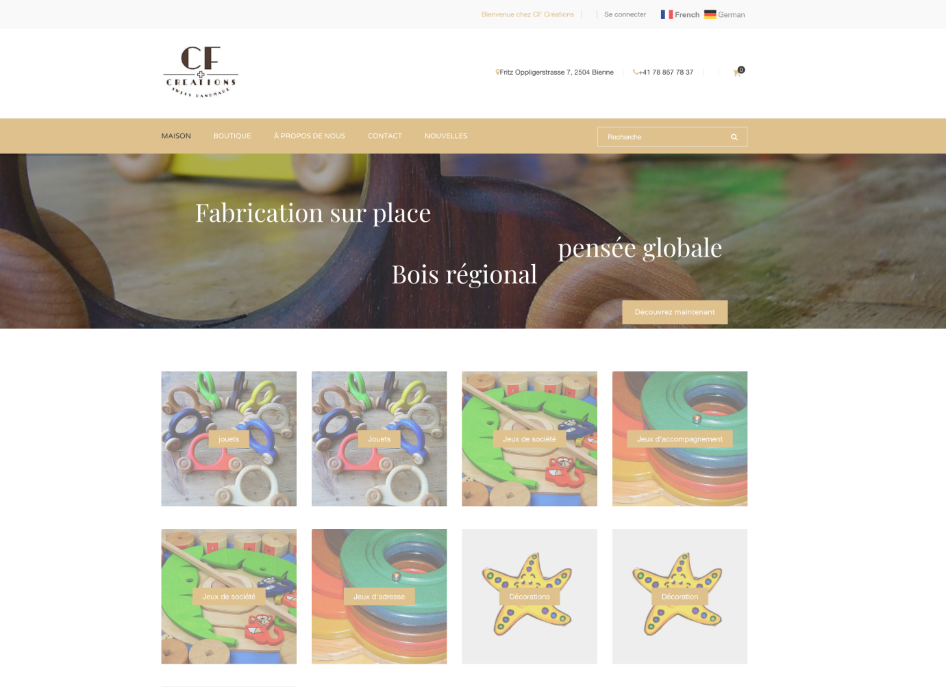 CF-Créations website